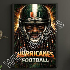 11x17 Miami Hurricanes Football Wall Art Print / Poster
